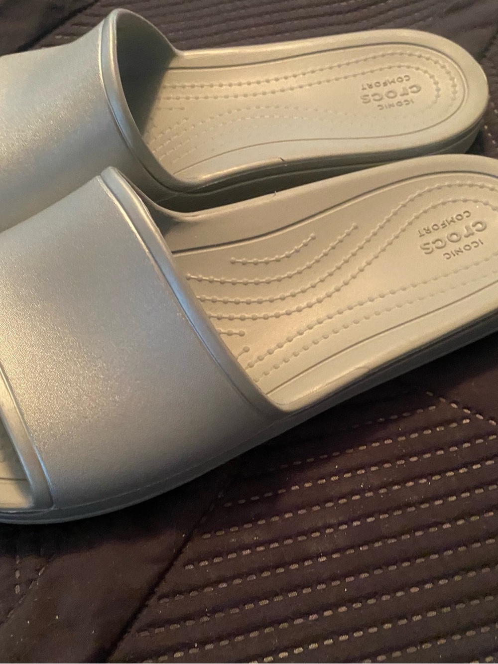 CROCS Women’s Slide Sandal in Pale Gray
